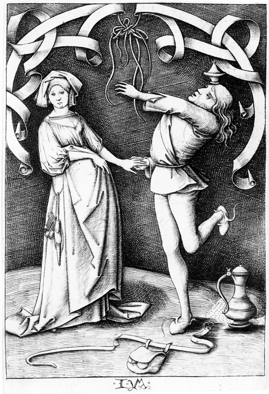 Der Jongleur und die Frau, ca. 1495-1503 von Israhel van Meckenem the younger
