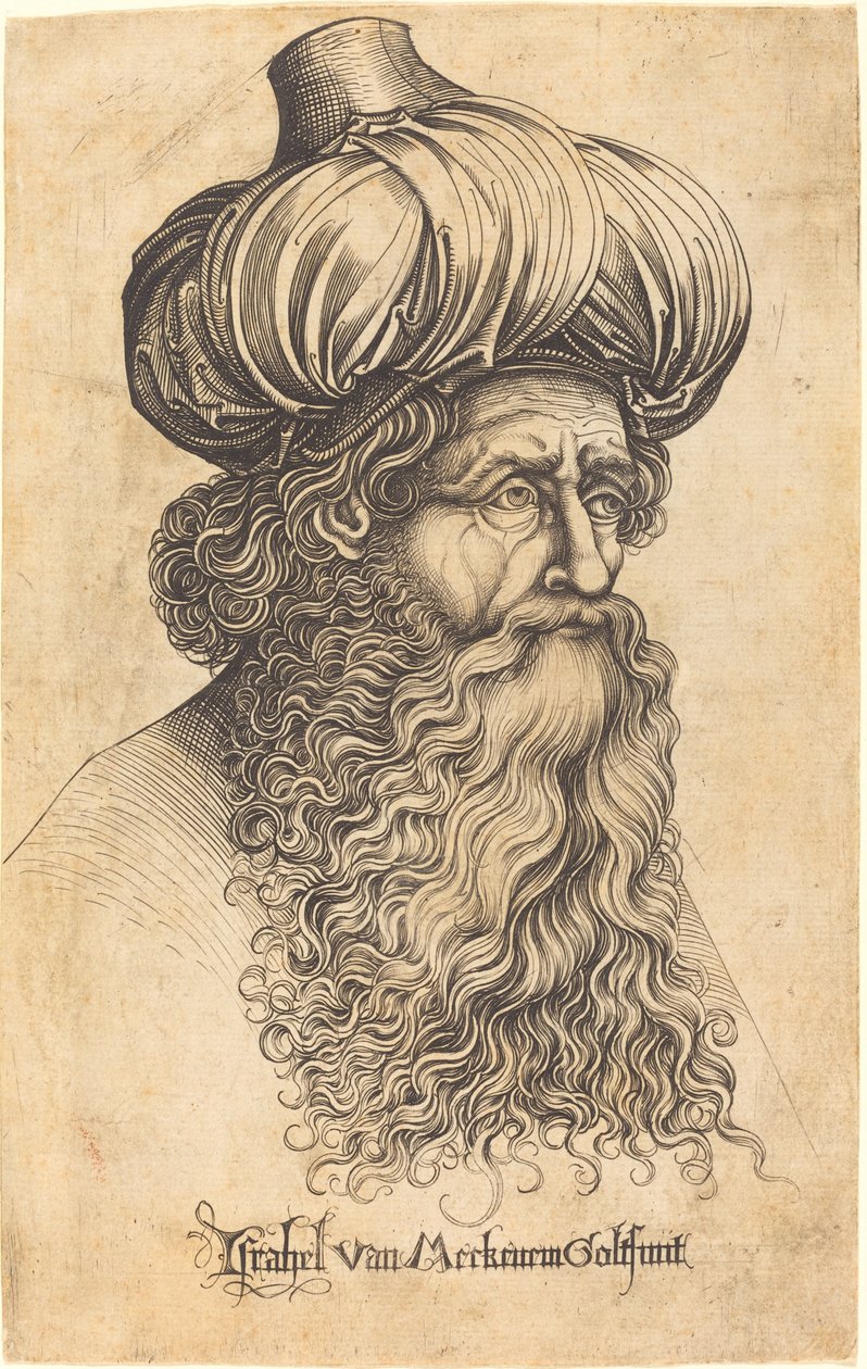 Kopf eines alten Mannes, ca. 1480-1490 von Israhel van Meckenem