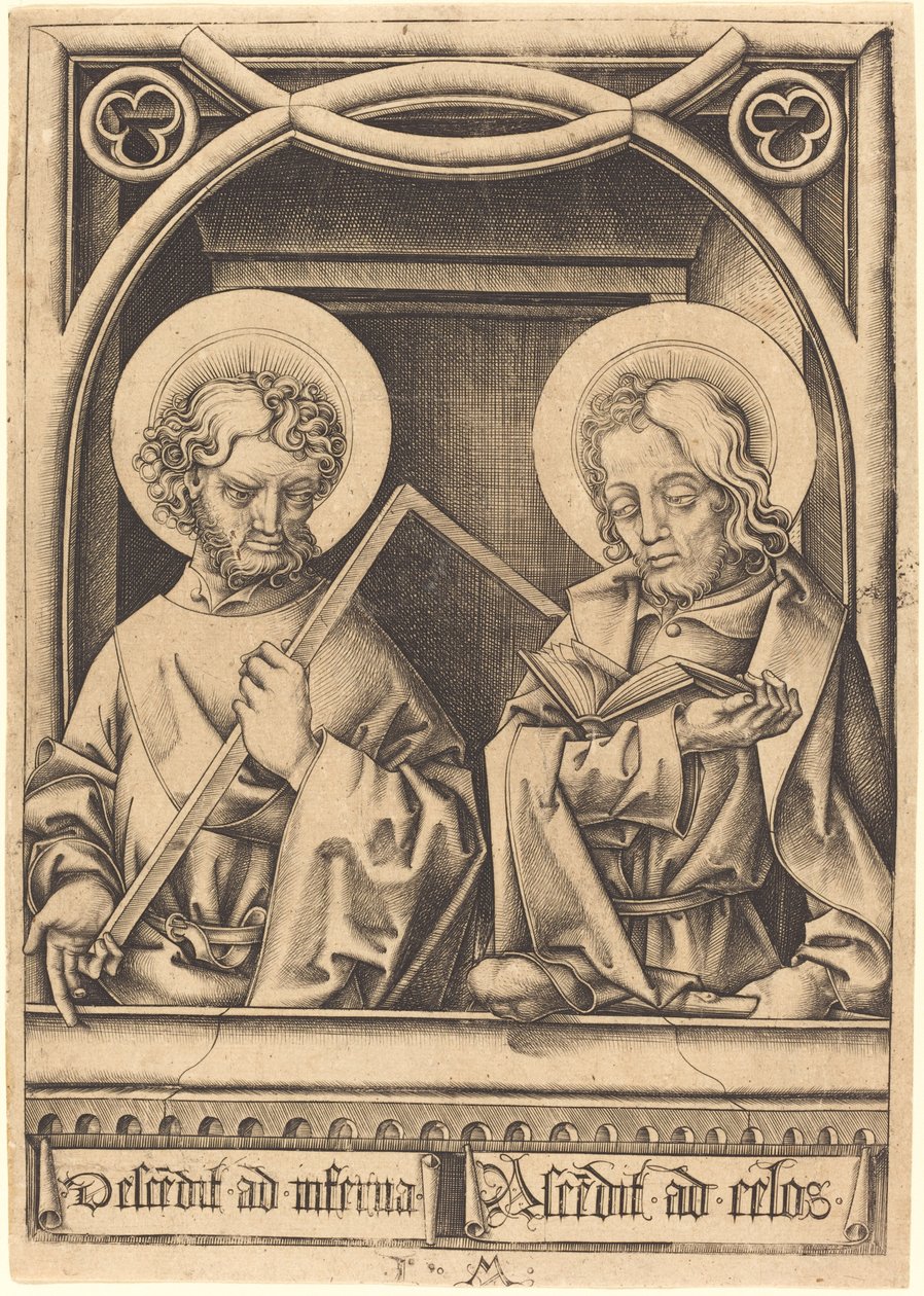 Heilige Thomas und Jakobus der Jüngere, ca. 1480-1485 von Israhel van Meckenem