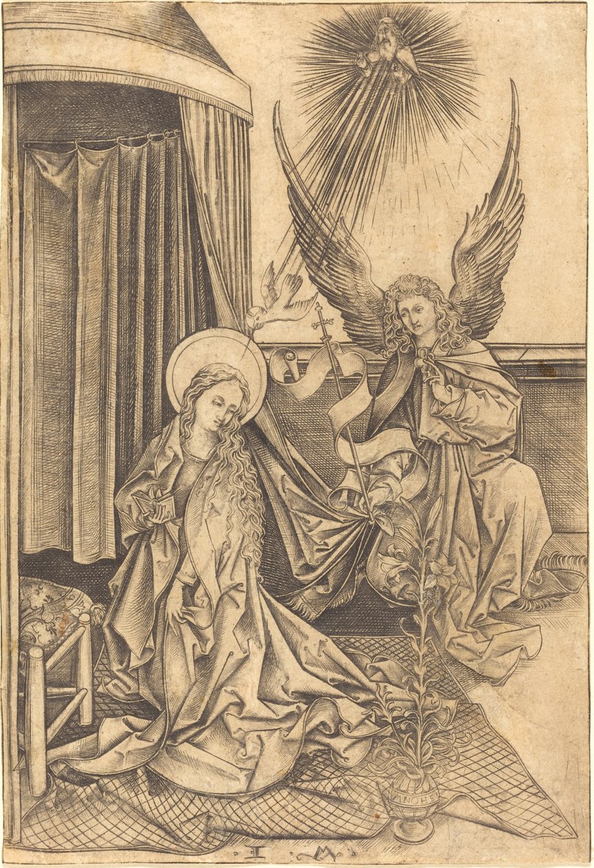 Die Verkündigung, ca. 1480-1490 von Israhel van Meckenem
