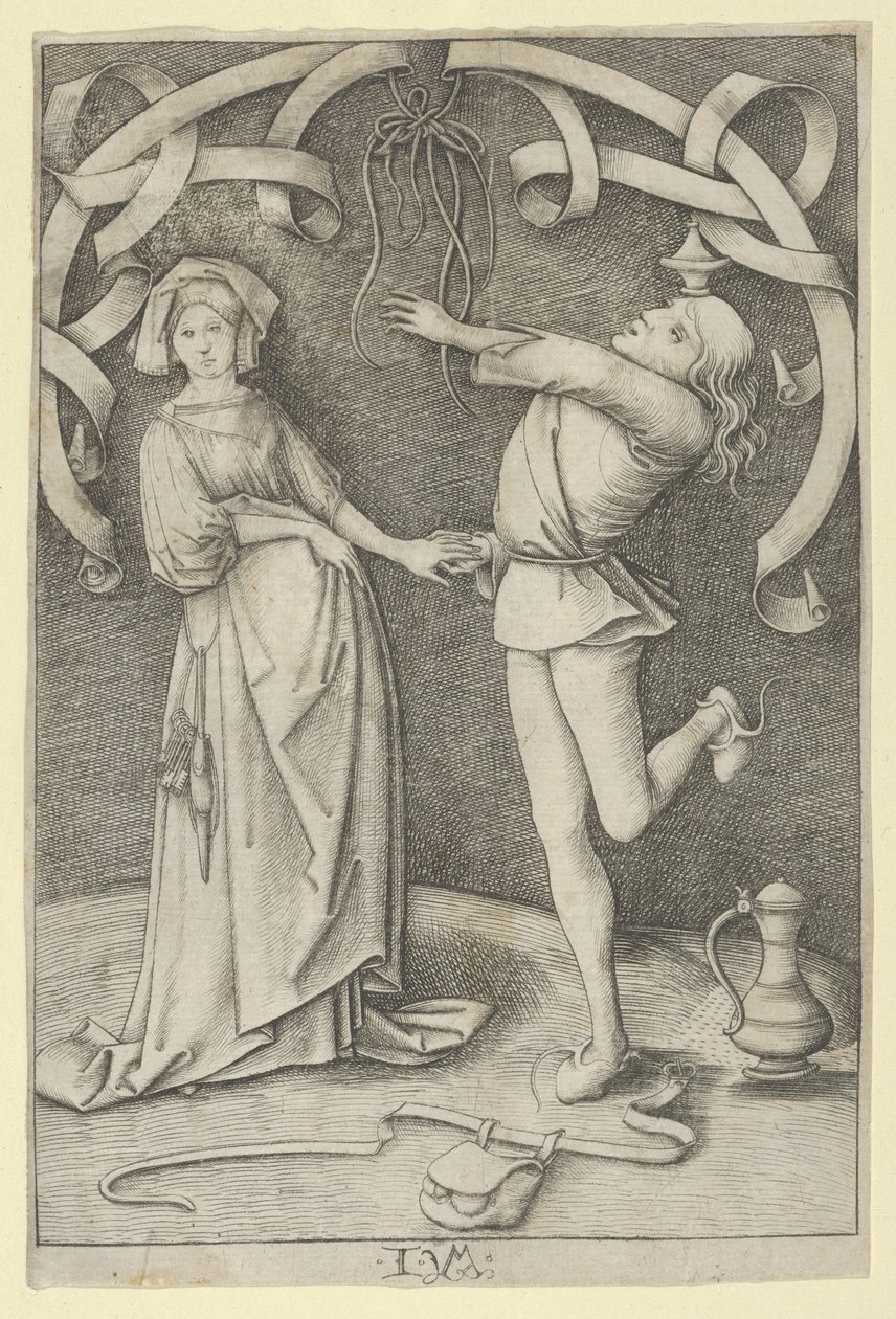 Der Narr und die Dame von Israhel van Meckenem