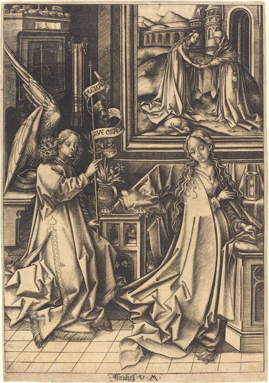 Die Verkündigung von Israhel van Meckenem after Hans Holbein the Elder