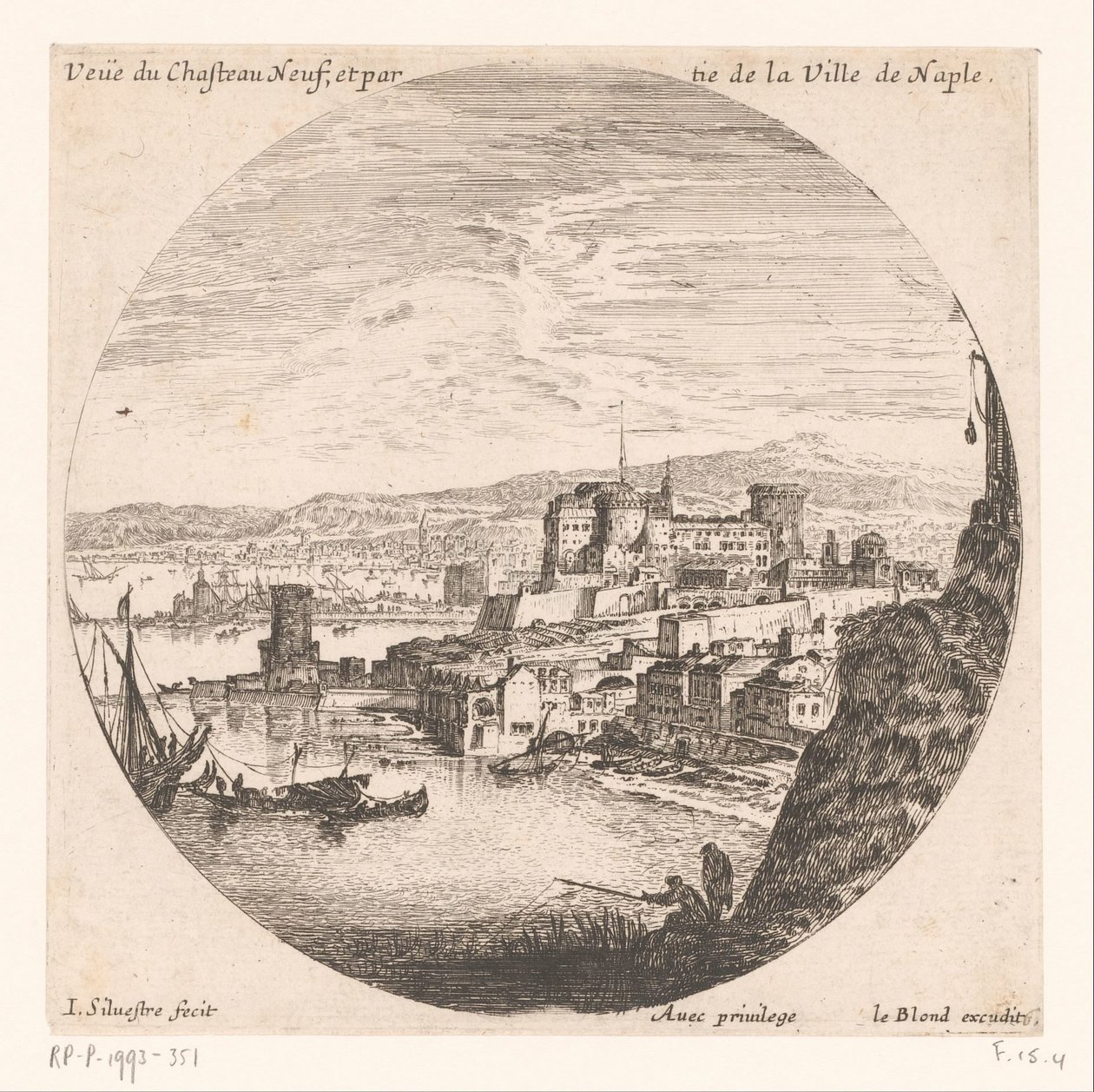Ansicht von Castel Nuovo von Israël Silvestre