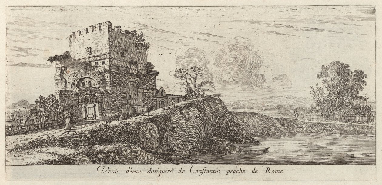 Ansicht einer Antike von Konstantin in der Nähe von Rom von Israël Silvestre