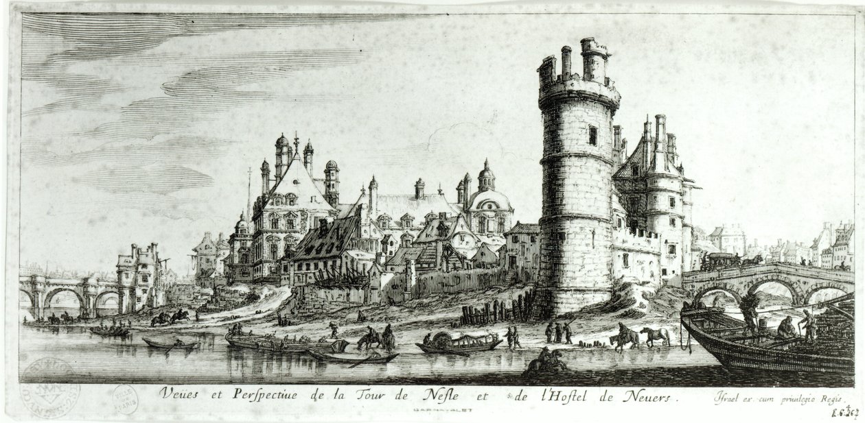 Perspektivische Ansicht des Tour de Nesle und des Hotel de Nevers von Israël Silvestre the Younger