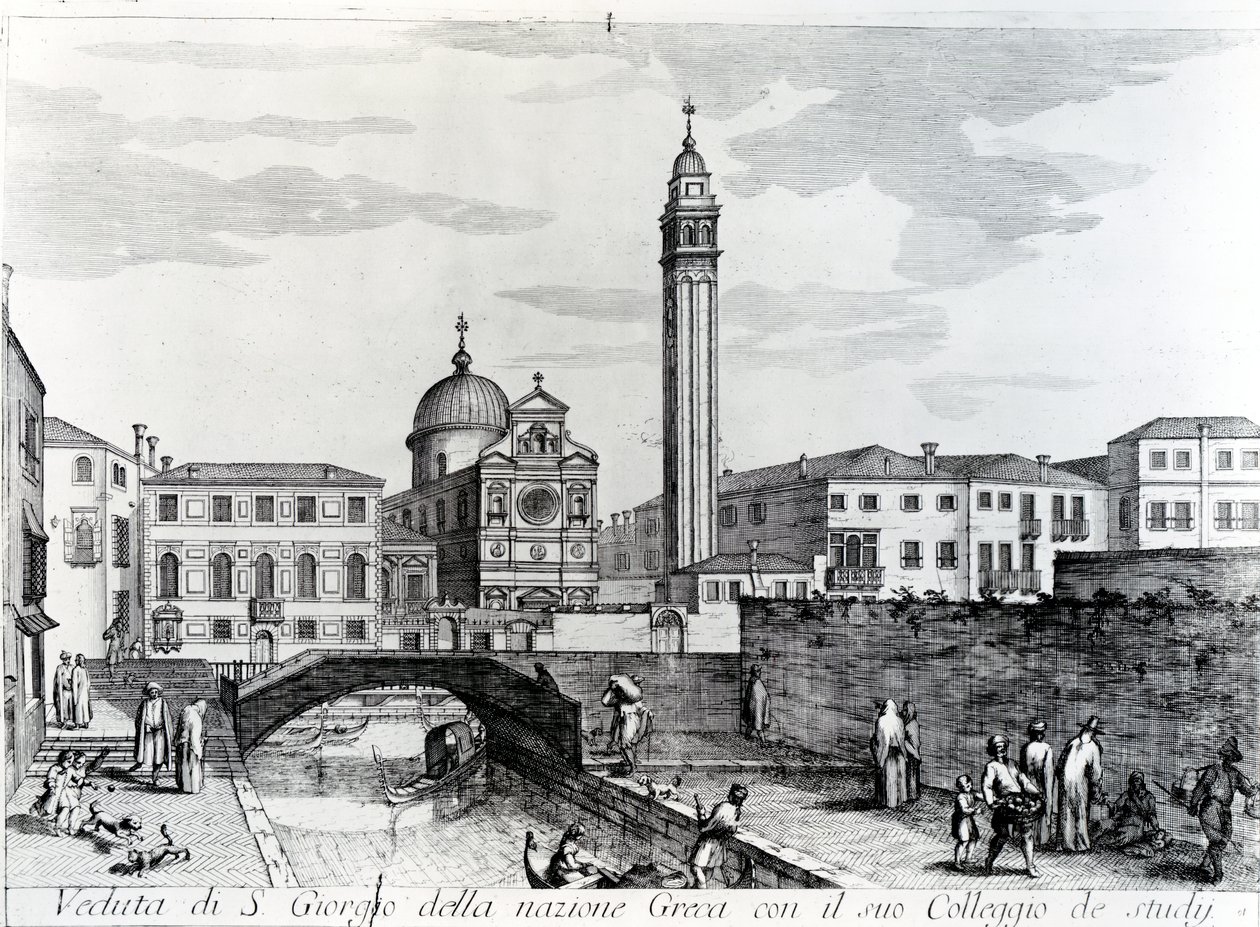 Ansicht von San Giorgio dei Greci und der Flanginian Schule, Venedig von Italian School