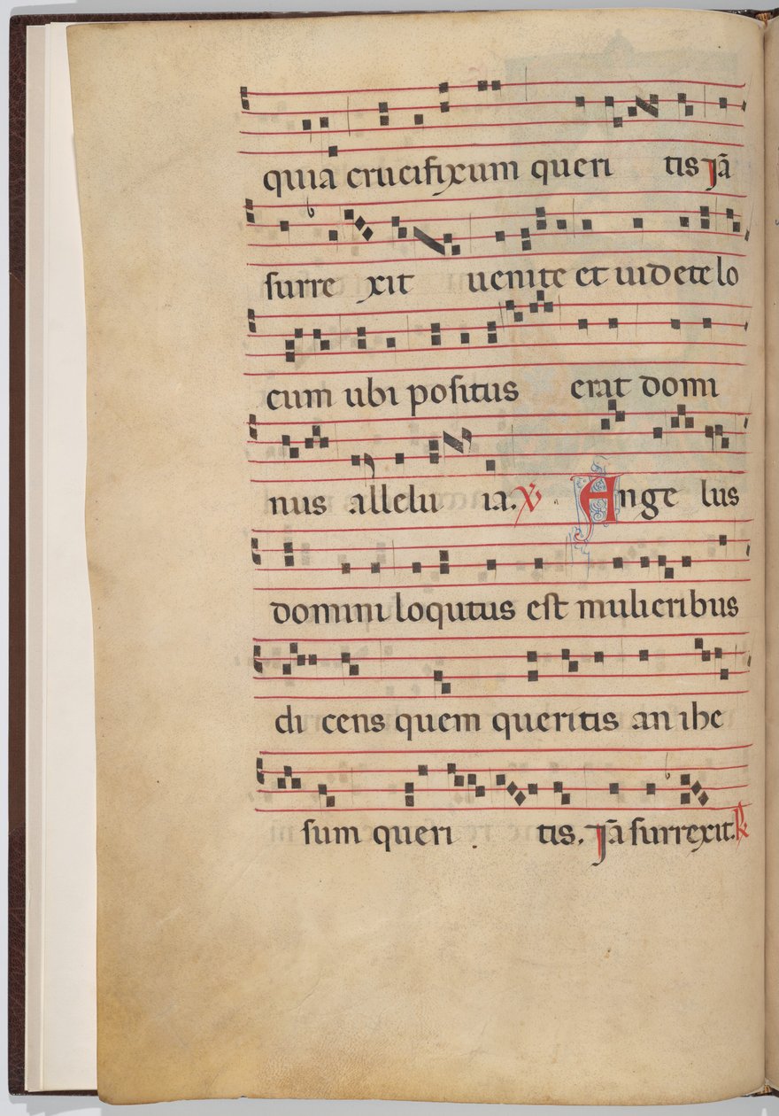 Blatt 1 aus einem Antiphonar-Fragment (Rückseite) von Italian 13th Century
