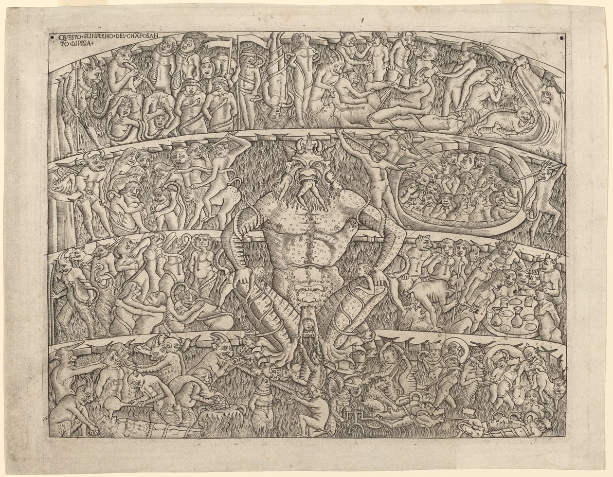 Die Hölle, nach dem Fresko im Camposanto von Pisa von Italian 15th Century