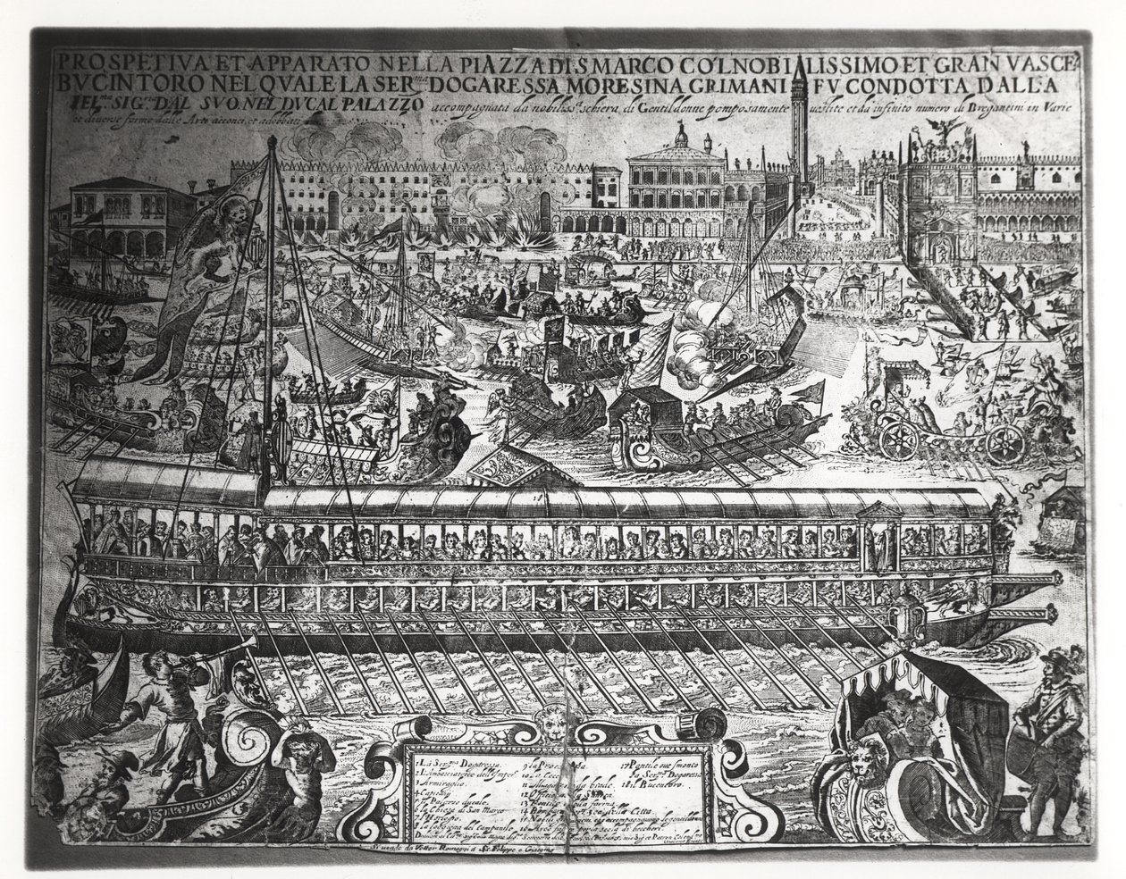 Eine Regatta mit der Dogaressa Moresina Grimani im Bucintoro von Italian School