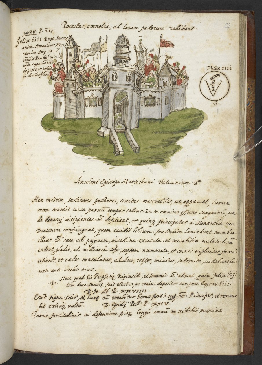 Prophezeiungen und Bilder des fünfzehnten Papstes, von Joachim von Fiore von Italian School