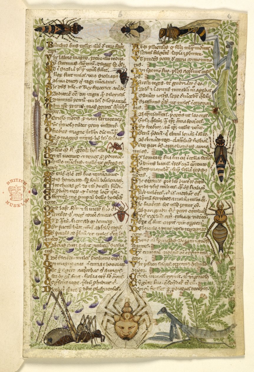 Blätter aus einer Prosabehandlung über die sieben Laster und ein Vers über Ereignisse aus der Geschichte Siziliens zur Zeit Friedrichs II., von Cocharelli, ca. 1330-40 von Italian School