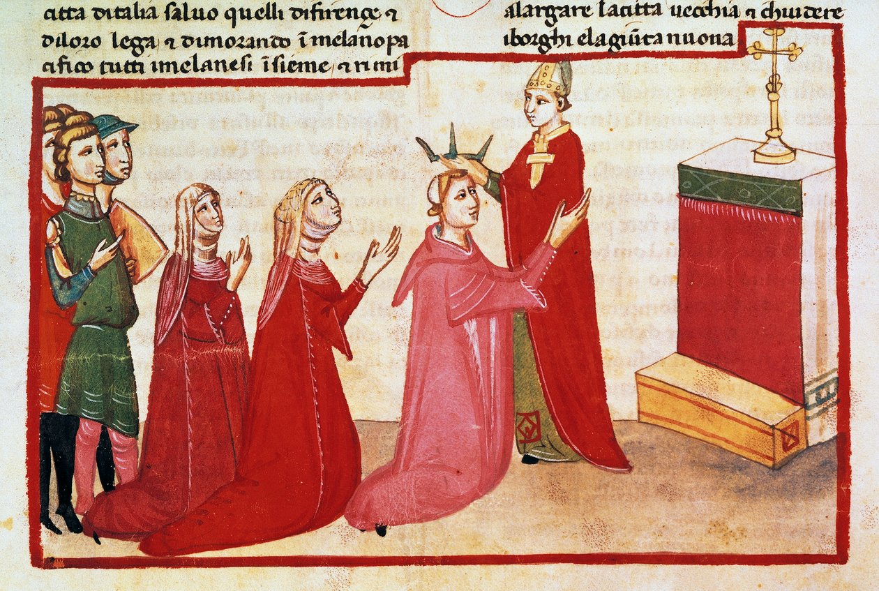Erzbischof von Mailand krönt Heinrich VII. und seine Frau von Italian School
