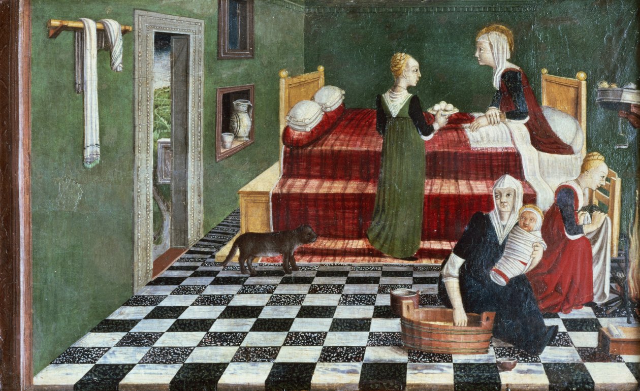 Geburt der Jungfrau (Teil eines Predella), Veneto, ca. 1480 von Italian School