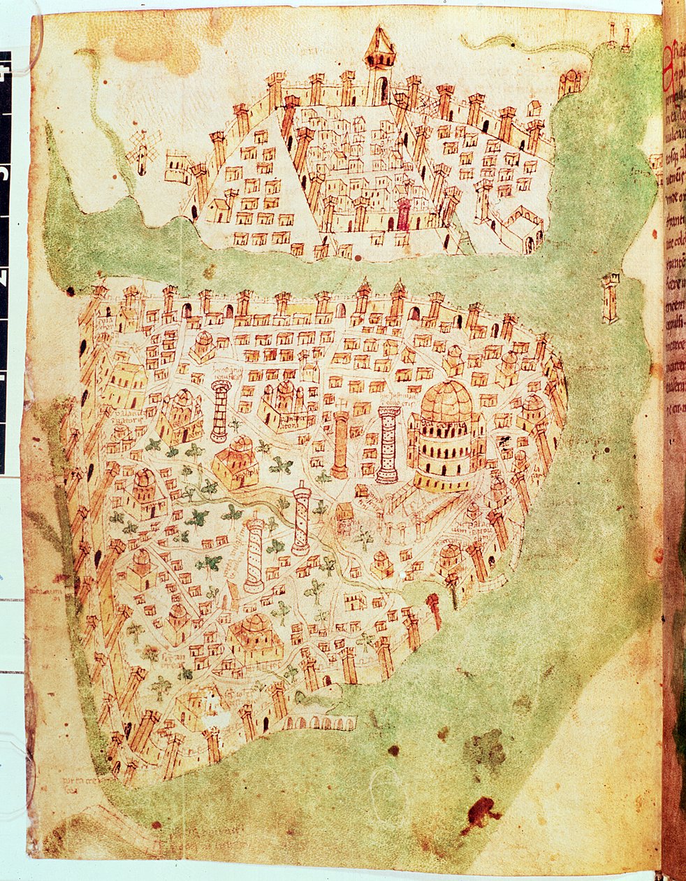 Cotton Vespasian A. XIII, f.36v: Karte von Konstantinopel, ca. 1450 von Italian School
