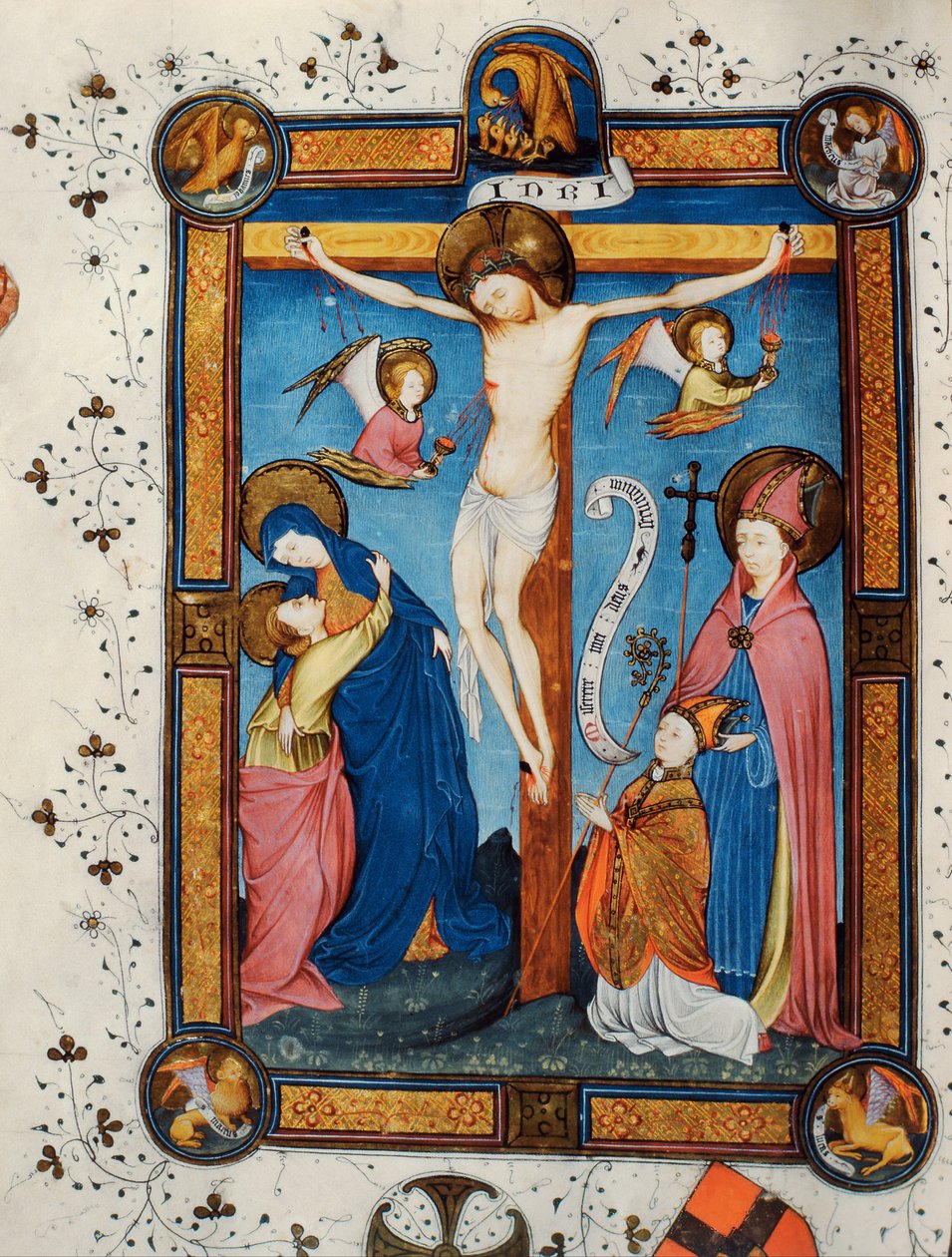 Kreuzigung, Illustration aus dem Messbuch von Meister Pancratino, ca. 1430 von Italian School