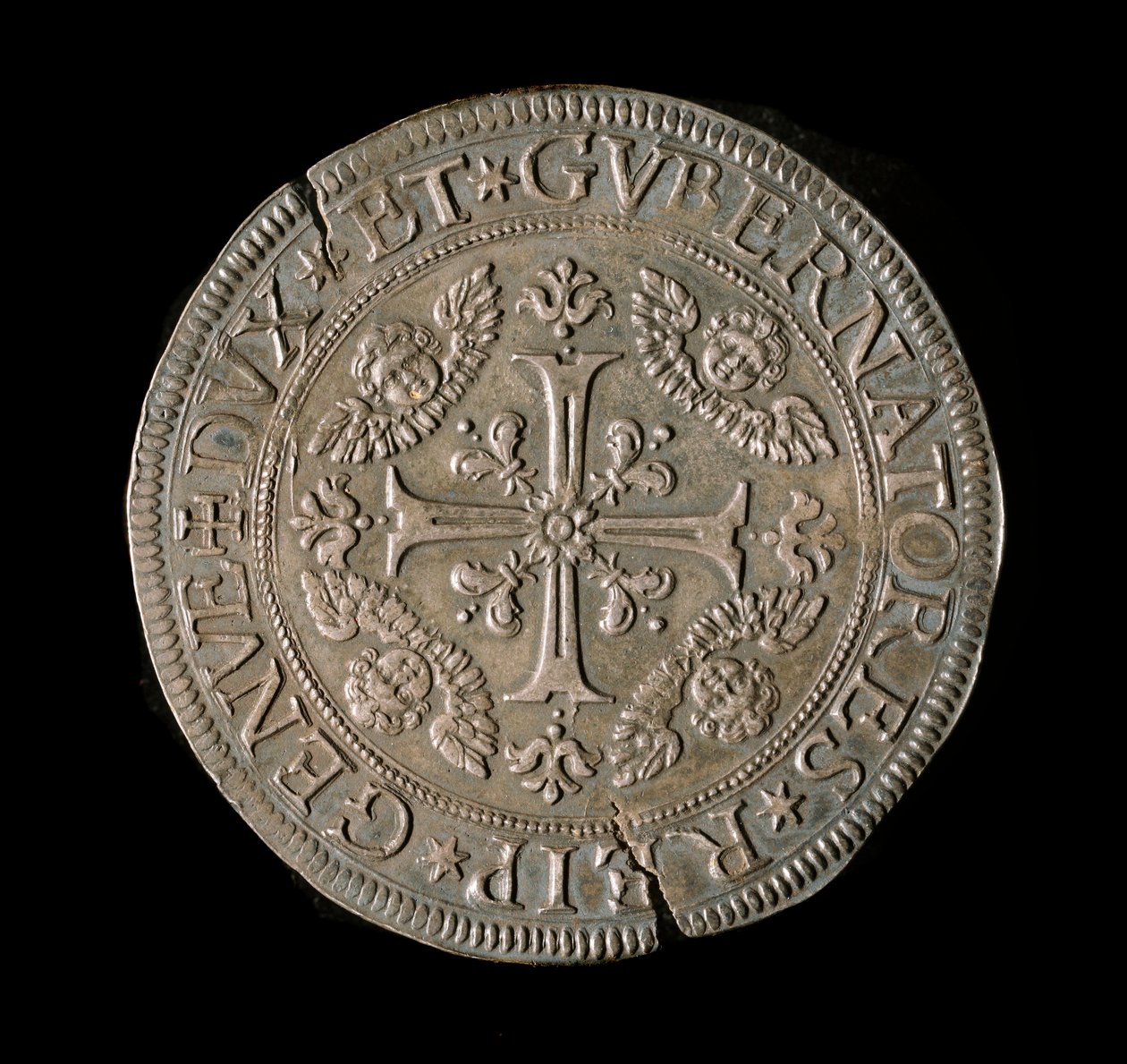 Währung der Republik Genua: ECU breit in Silber. Durchmesser 61 mm. 1693. Vorderseite. Genua Musei di Strada Nuova (inv, M7135) von Italian School