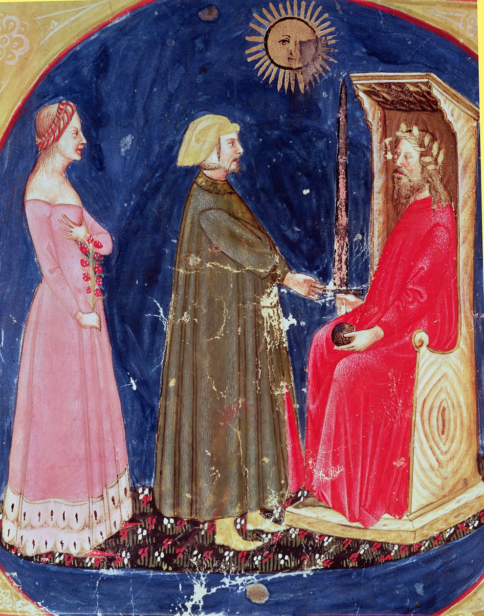 Dante und Beatrice vor Justinian (482-565) aus Die Göttliche Komödie von Dante Alighieri (1265-1321) von Italian School