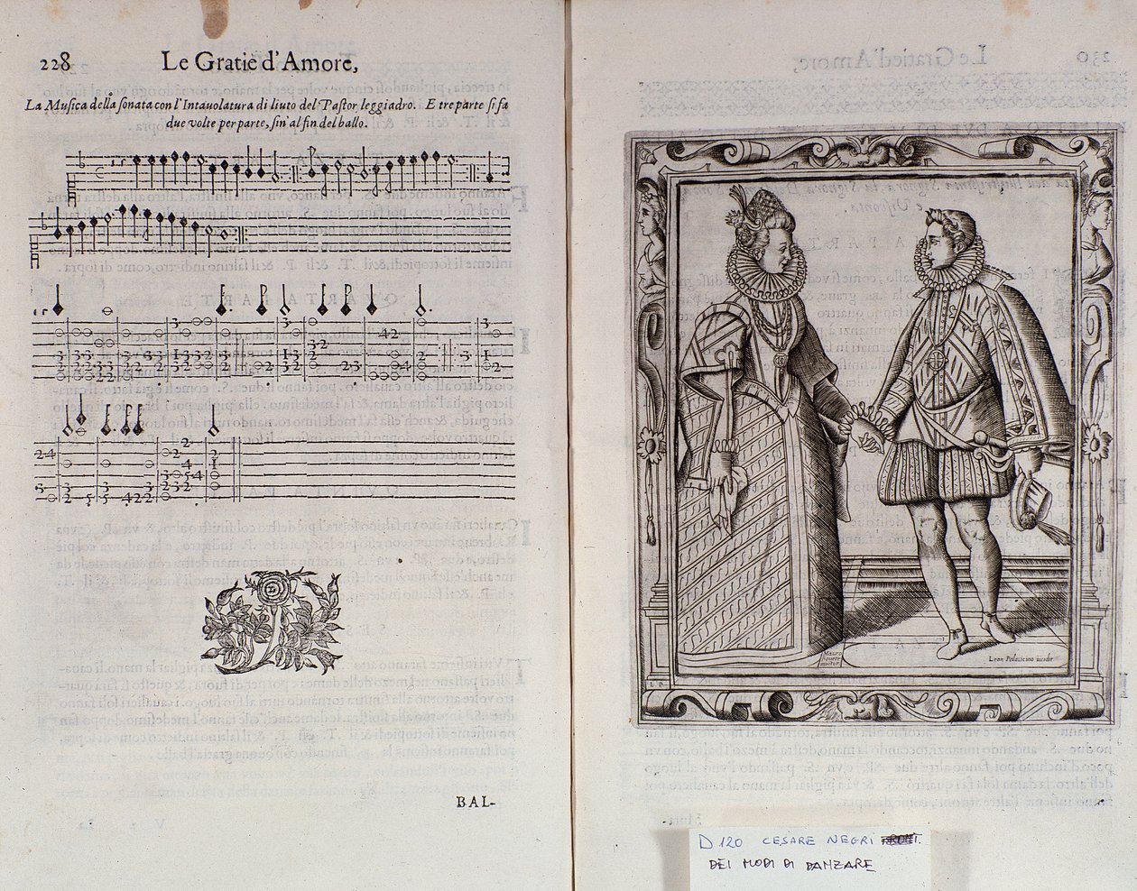 Beschreibung eines Balletts für zwei Doppelseite von Le Gratie d