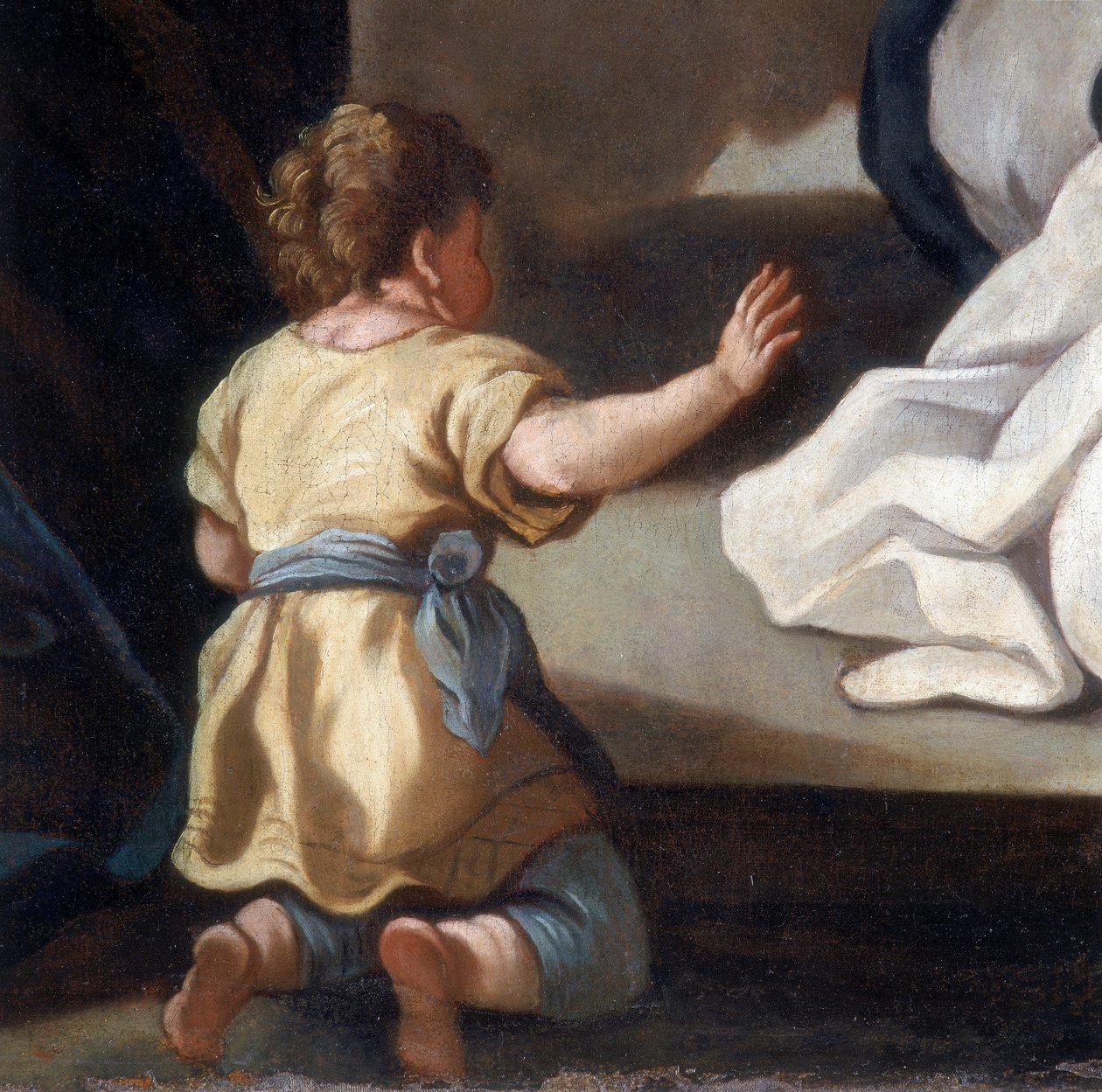 Detail des Gemäldes der Madonna des Rosenkranzes mit den Heiligen Dominikus und Katharina von Siena von Italian School
