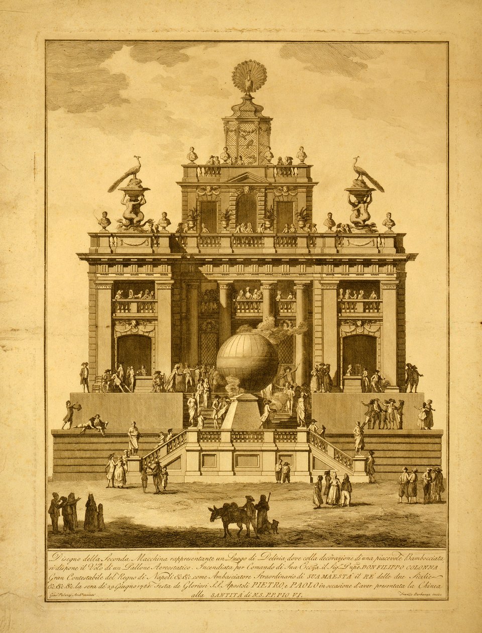 Gerät zur Erstellung von Feuerwerksdisplays und einem Heißluftballon von Italian School