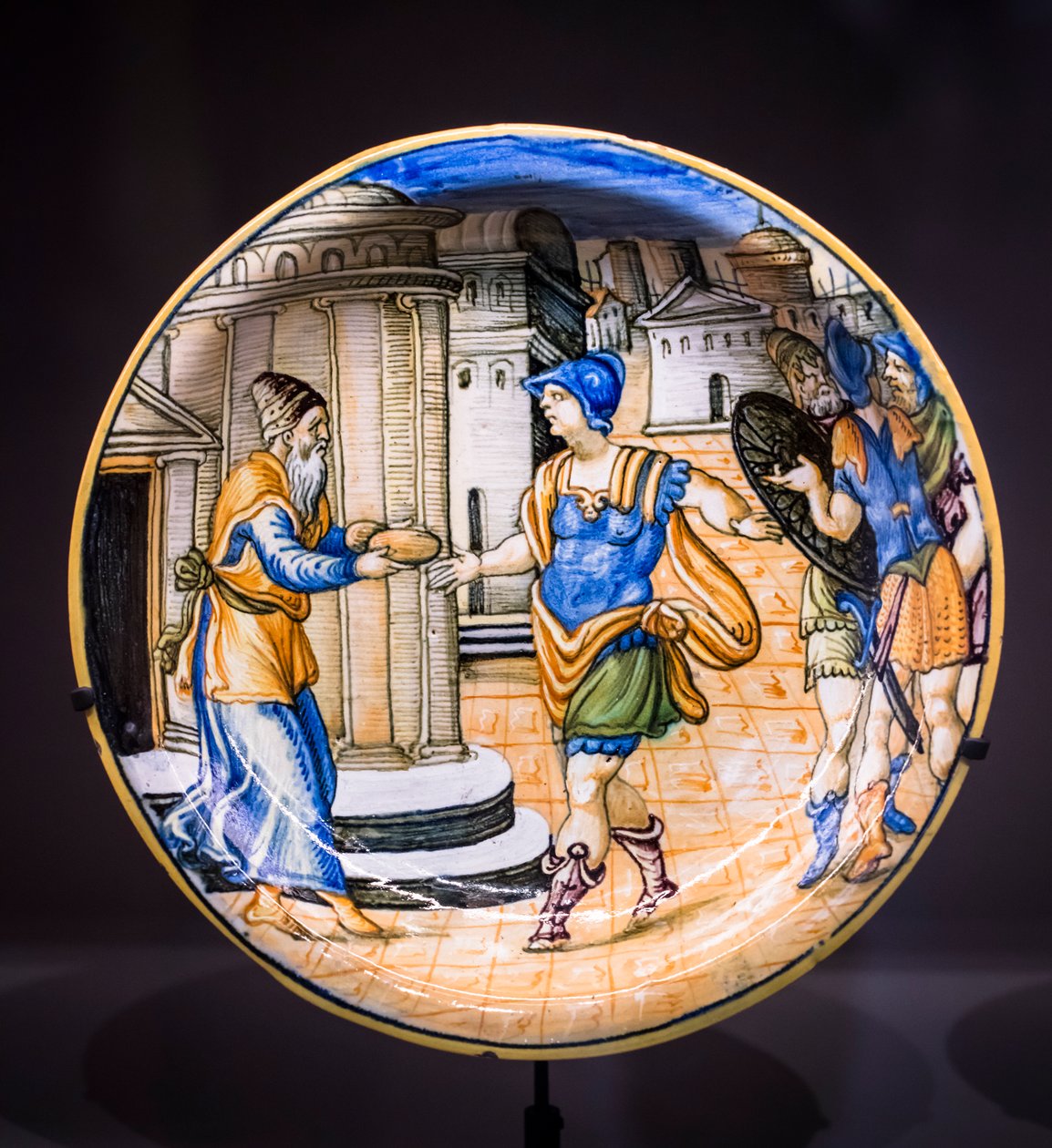 Schale: Melchisedek bietet Abraham Brot an, um 1530-1540 von Italian School