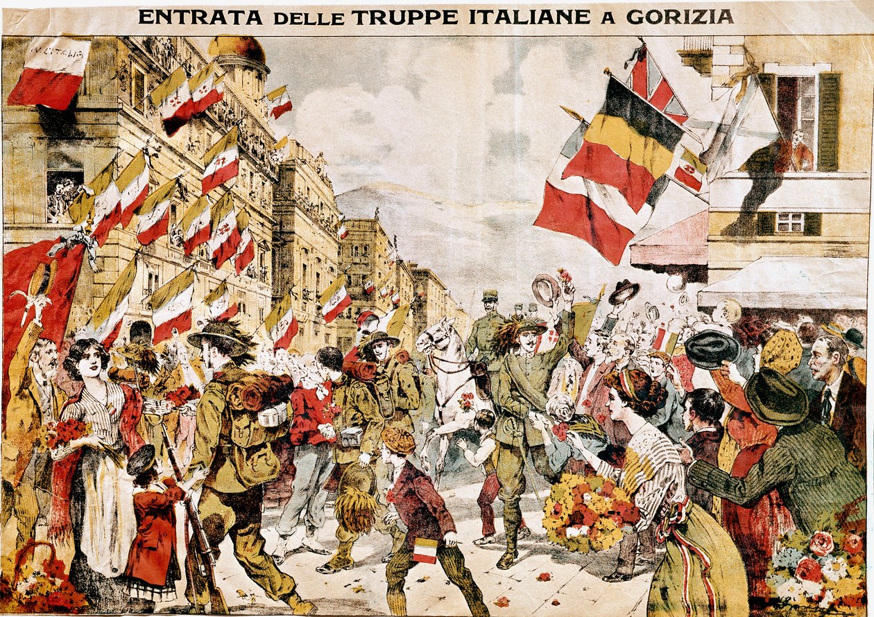 Erster Weltkrieg (1914-1918). Die Eroberung von Gorizia durch italienische Truppen. 1918. von Italian School