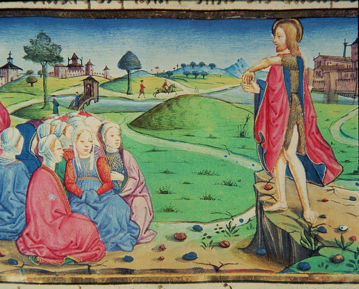 Fol.44r Johannes der Täufer predigt und tauft von Italian School
