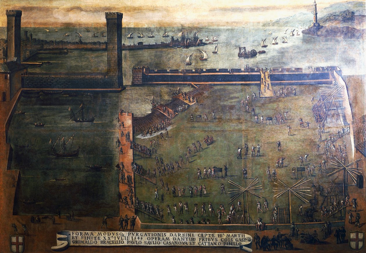 Hafen in Genua von Italian School