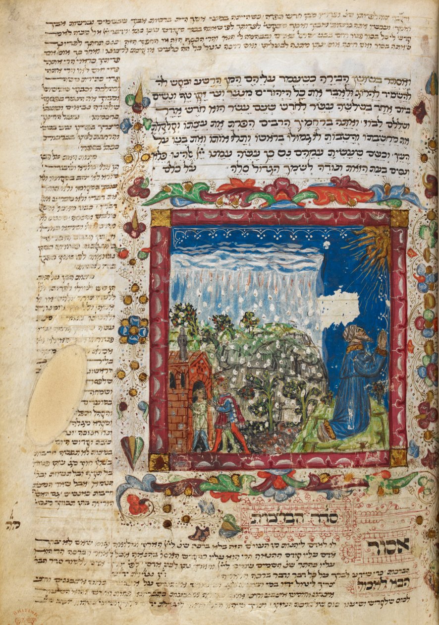 Gebet um Regen, aus einem Festgebetbuch von Leon ben Joshua De Rossi aus Cesena, Italien von Italian School