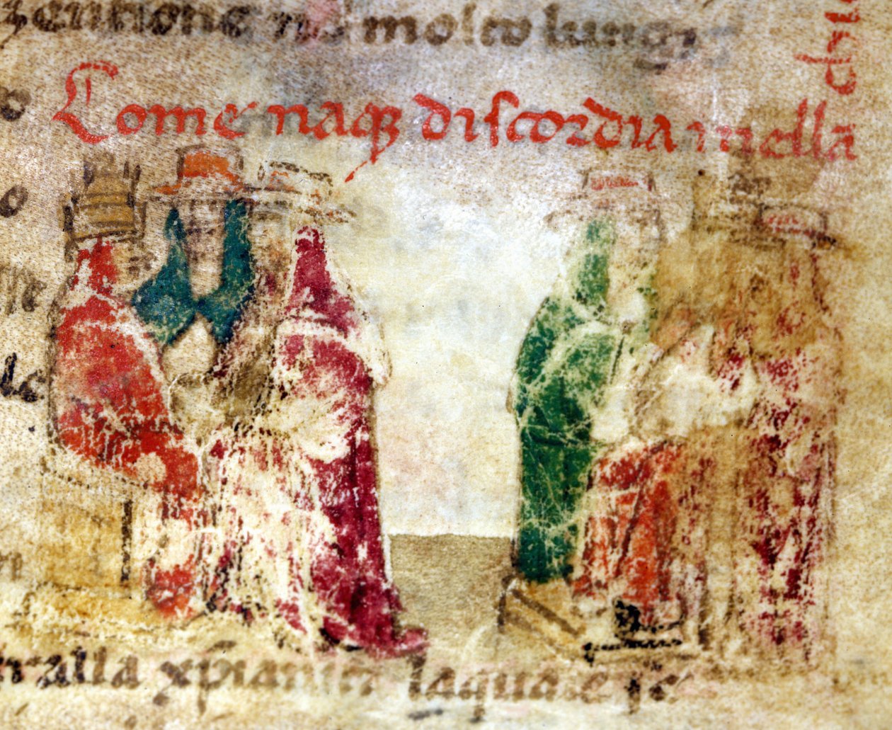 Wie die Zwietracht in der Kirche von Rom (Schisma) zwischen 1378 und 1417 entstand: Manuskript des 14. Jahrhunderts in „Croniche del Sercambi“. Nationalarchiv, Lucca von Italian School