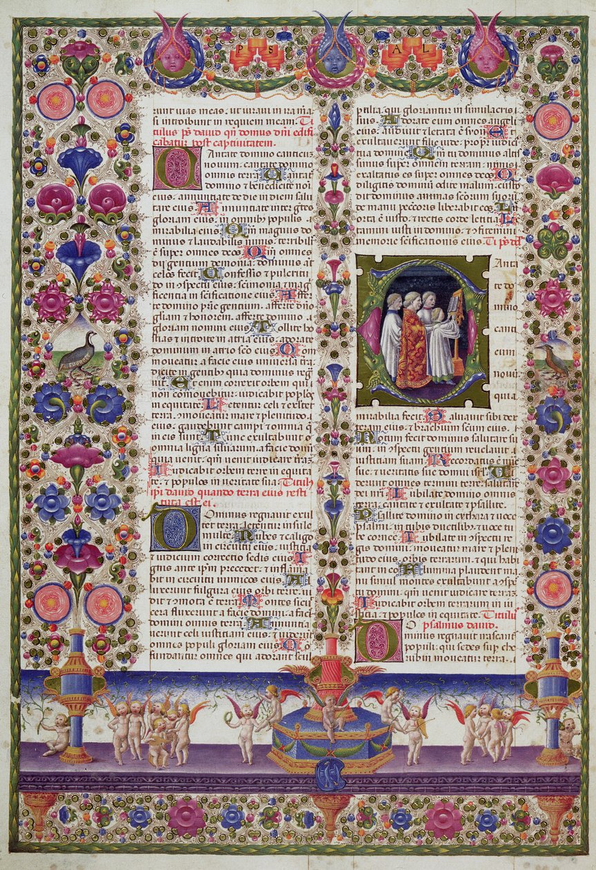 Illuminierte Seite aus dem Buch der Psalmen, aus der Borso d