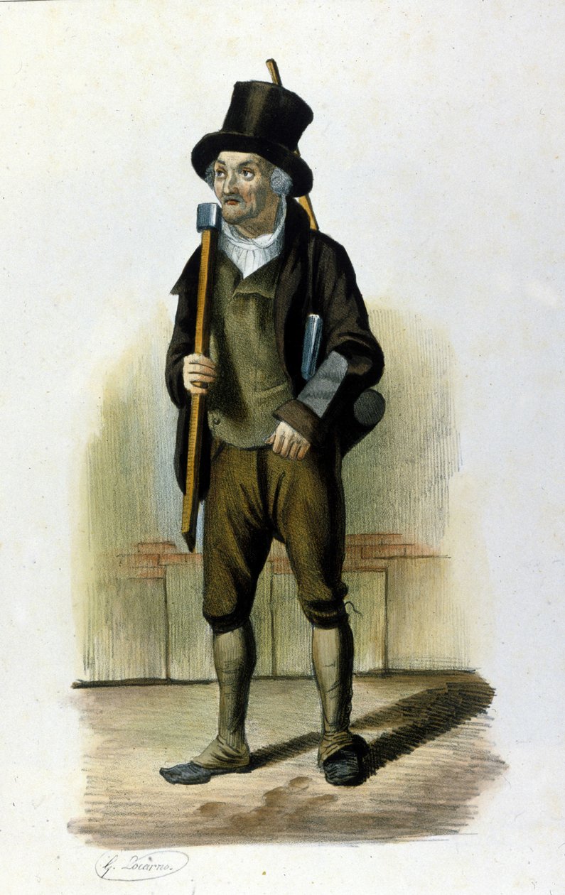 Mailänder Beruf: ein Holzfäller mit einer Axt in der Hand. von Italian School