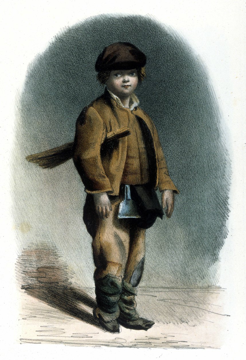 Mailänder Beruf: ein Schornsteinfeger. Gravur von 1830 Locarno. von Italian School