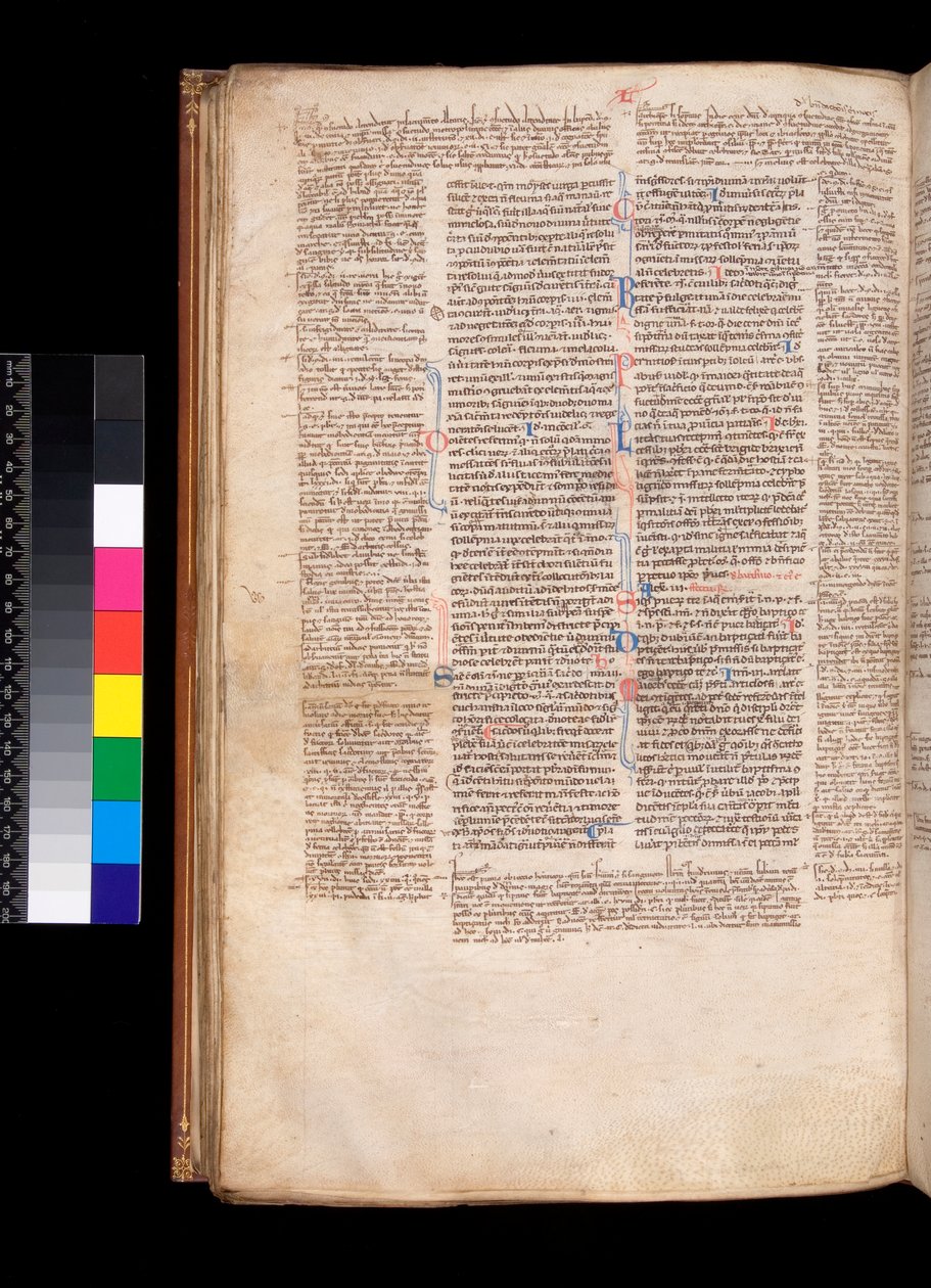 Ms 213. Gregor IX., Decretales mit Apparat von Bernardo Botone von Parma, F.93v. Haupttext in gotischer Buchschrift (littera rotunda) von Italian School