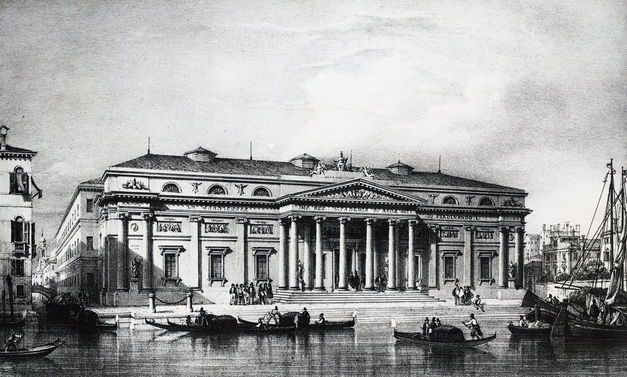 Projekt für die Akademie der Schönen Künste von Venedig, Gravur, Italien 19. Jahrhundert von Italian School