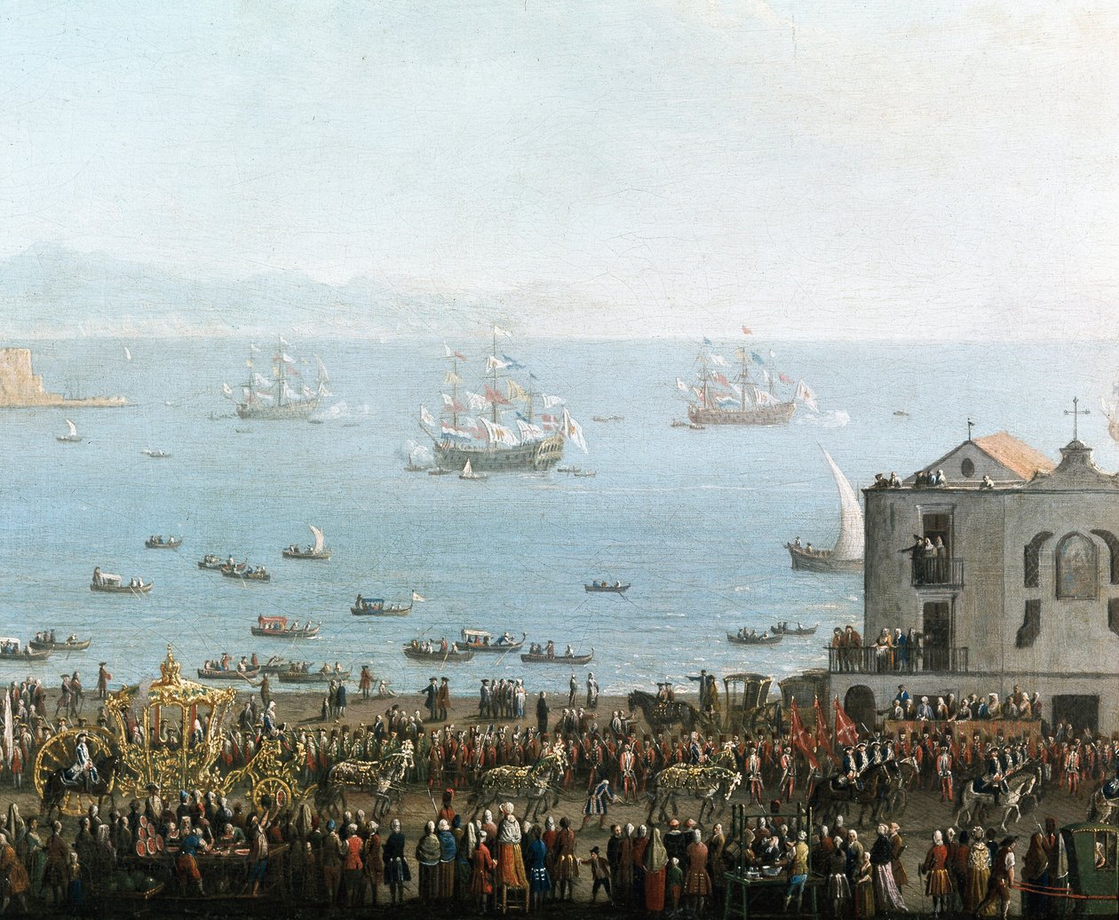 Piedigrotta-Fest in Neapel am 8. September (Detail des königlichen Prozessionszuges). Gemälde aus dem frühen 19. Jahrhundert. Museo Nazionale di San Martino, Neapel von Italian School