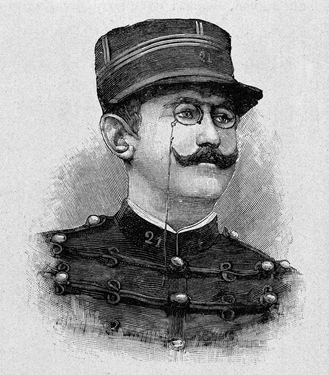 Porträt von Alfred Dreyfus (1859 - 1935) (Gravur) von Italian School