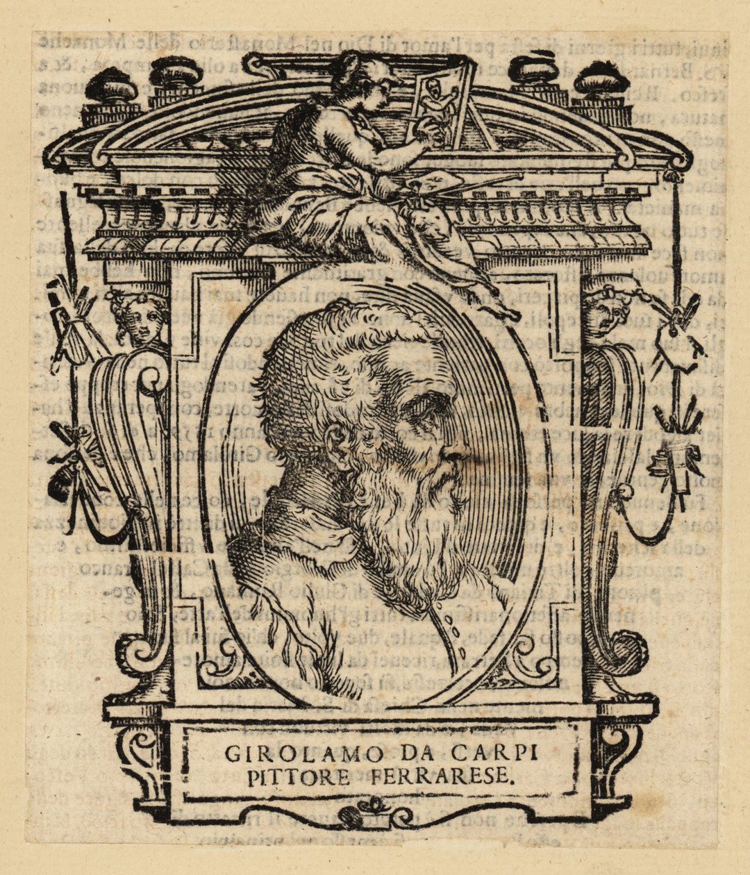 Porträt von Girolamo Da Carpi, italienischer Maler und Dekorateur am Hof des Hauses Este in Ferrara von Italian School