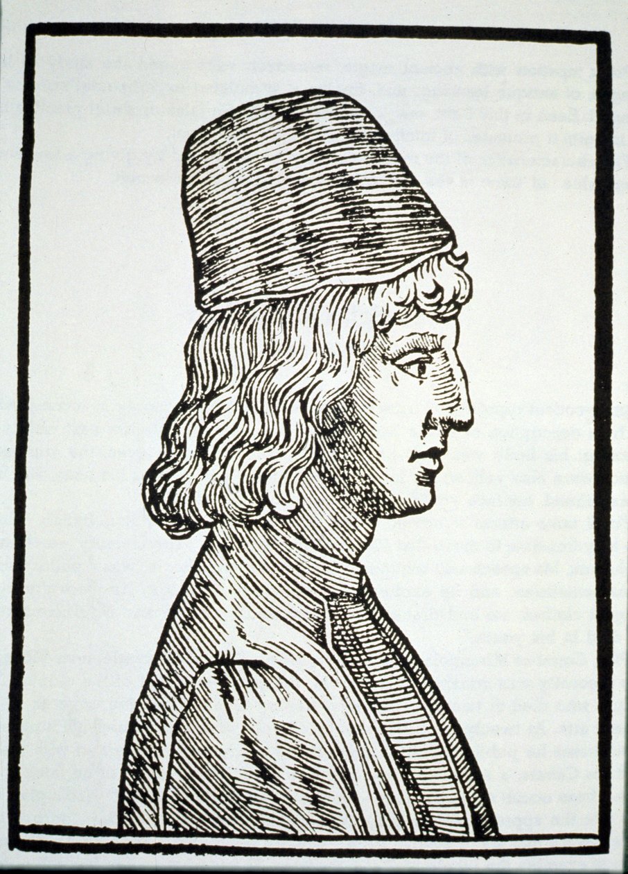 Porträt von Pico della Mirandola (1463-94), aus Delle Celeste Fisionomia von Giovanni Battista della Porta, Padua 1616, illustriert in Geschichte der Magie, veröffentlicht im späten 19. Jahrhundert von Italian School
