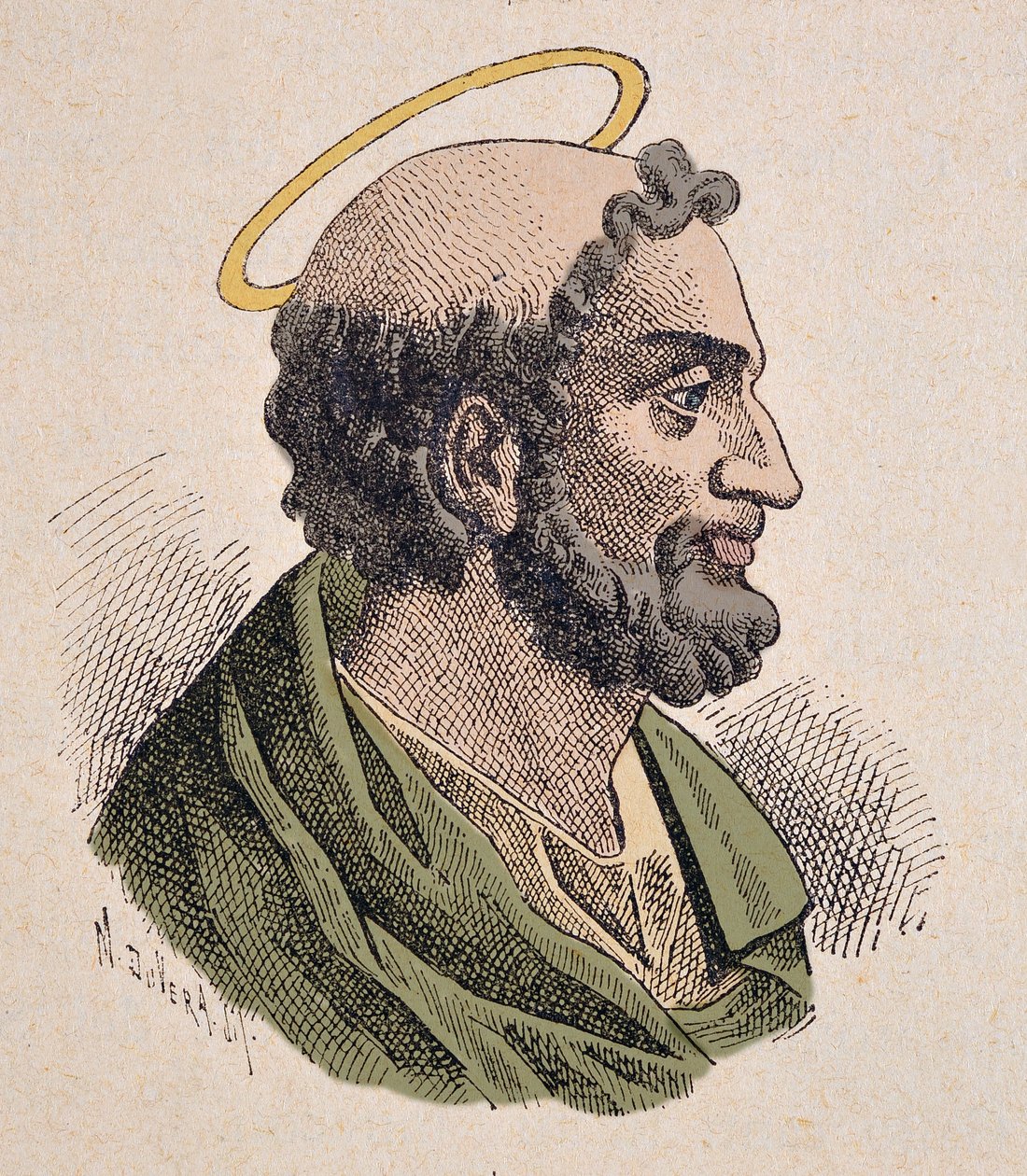 Porträt von Sankt Petrus (1. Jahrhundert), erster Papst und Bischof von Rom von Italian School
