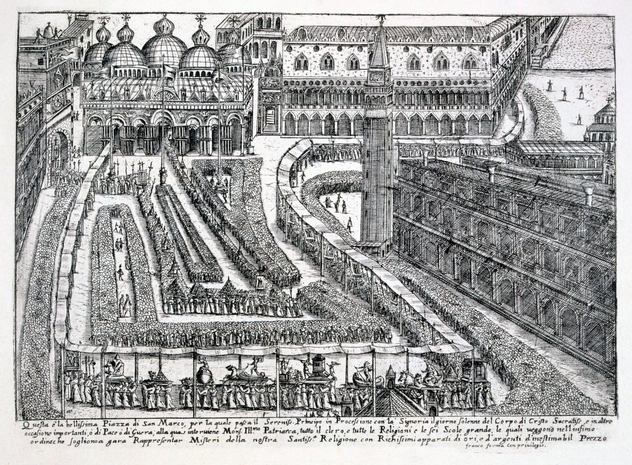 Prozession zu Fronleichnam auf der Piazza San Marco, 1876 von Italian School