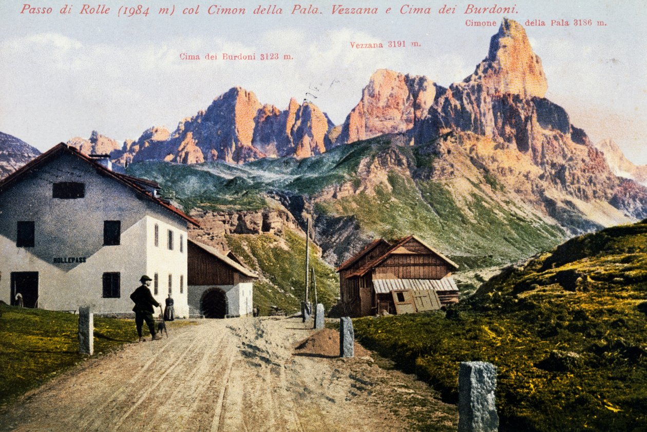 Rolle Pass, Postkarte, Trentino-Südtirol, 20. Jahrhundert von Italian School