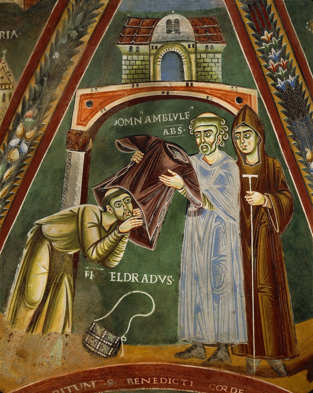 Der heilige Heldrad kehrt von Santiago de Compostela zurück, in der Kapelle der Heiligen Heldrad und Nikolaus von Italian School