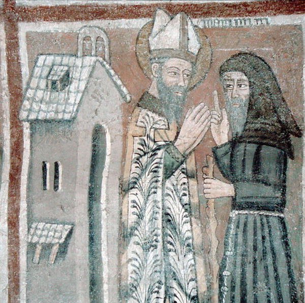 St. Gregor der Große mit einem Mönch von Italian School