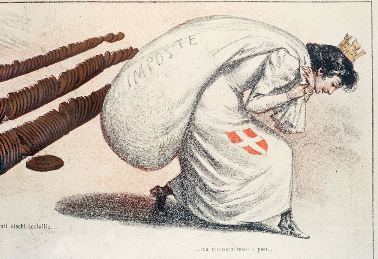 Die von Steuern gebeugte Italienische Turrita von Italian School
