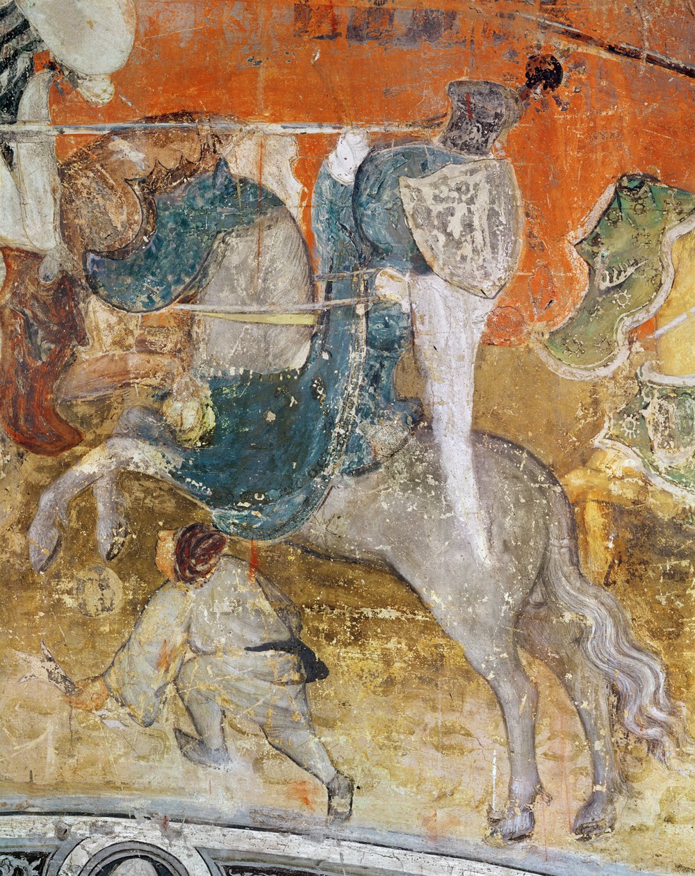 Der Monat Februar, Detail eines Ritters bei einem Turnier, ca. 1400 von Italian School