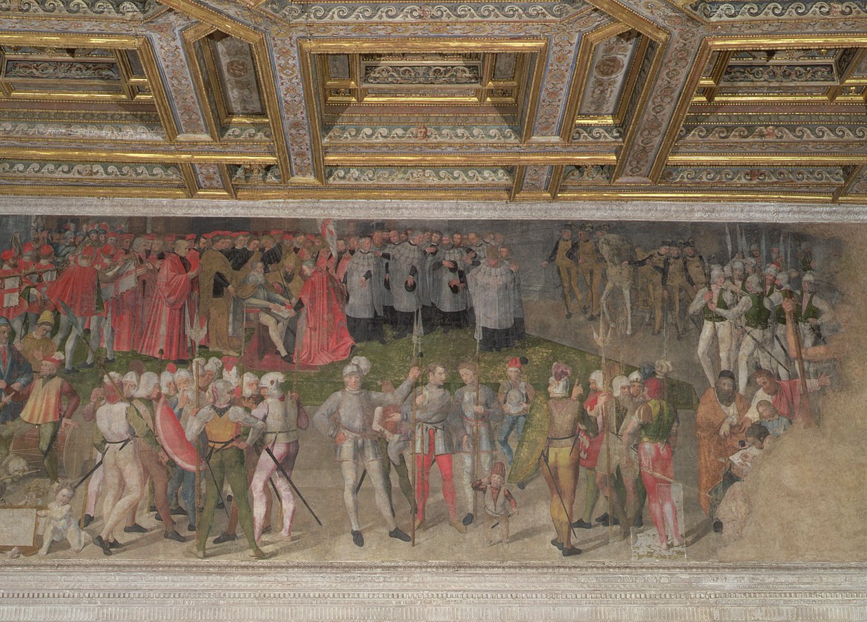 Der Treueeid auf den ersten Hauptmann Luigi Gonzaga im Jahr 1328 von Italian School