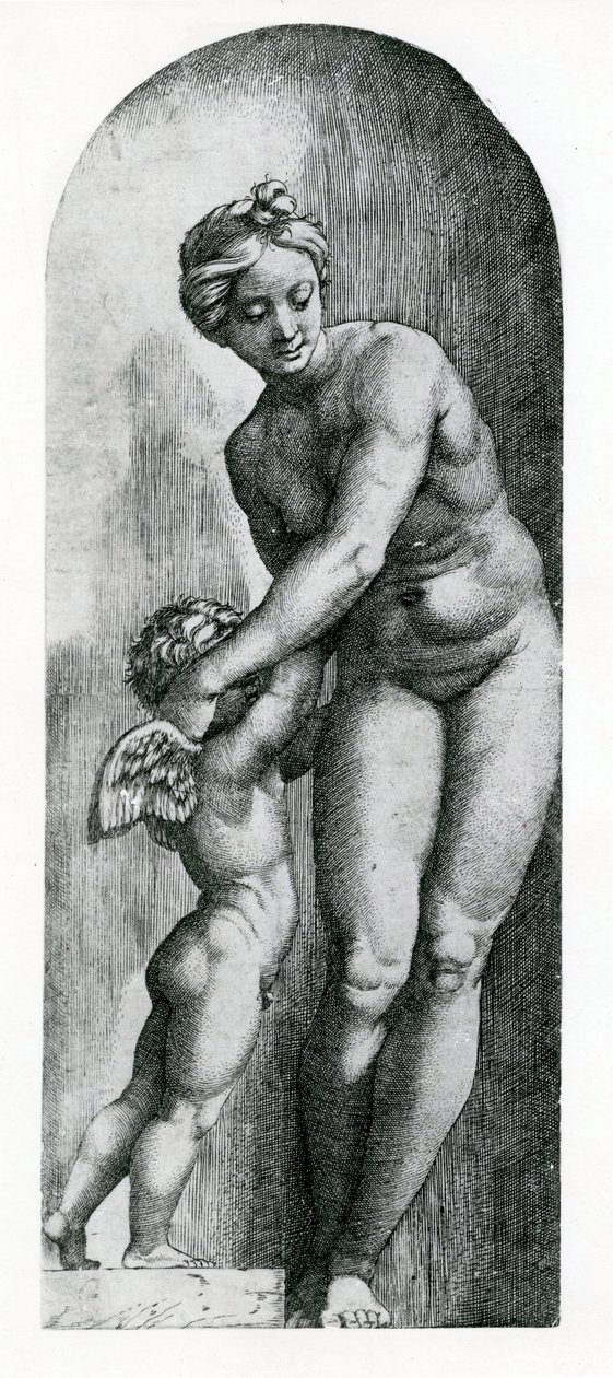 Venus und Amor, 17. Jahrhundert von Italian School