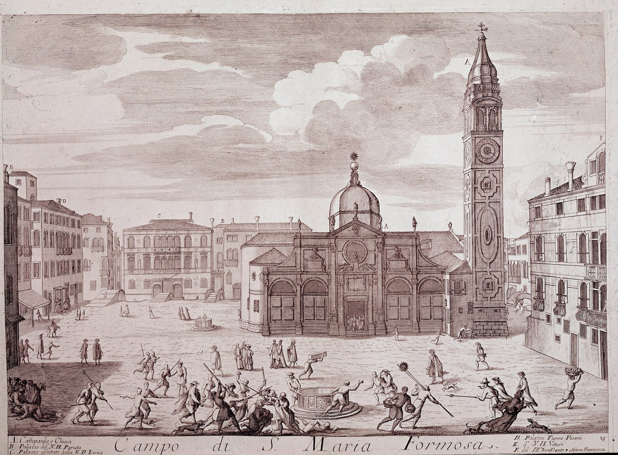 Ansicht des Platzes der Kirche Santa Maria Formosa in Venedig von Italian School