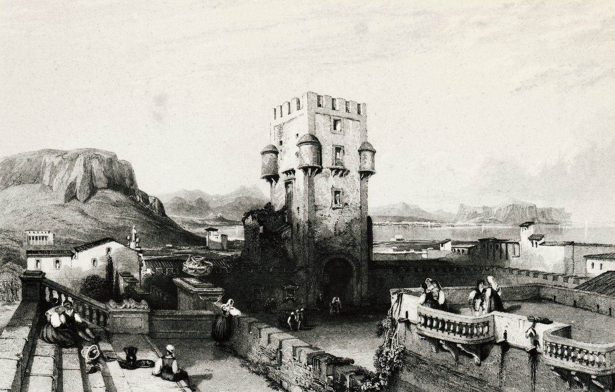 Villa Butera, Bagheria, Sizilien, Gravur, Italien von Italian School